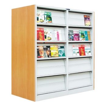 12HC-208 鋼（gāng）木複柱雙麵期刊架