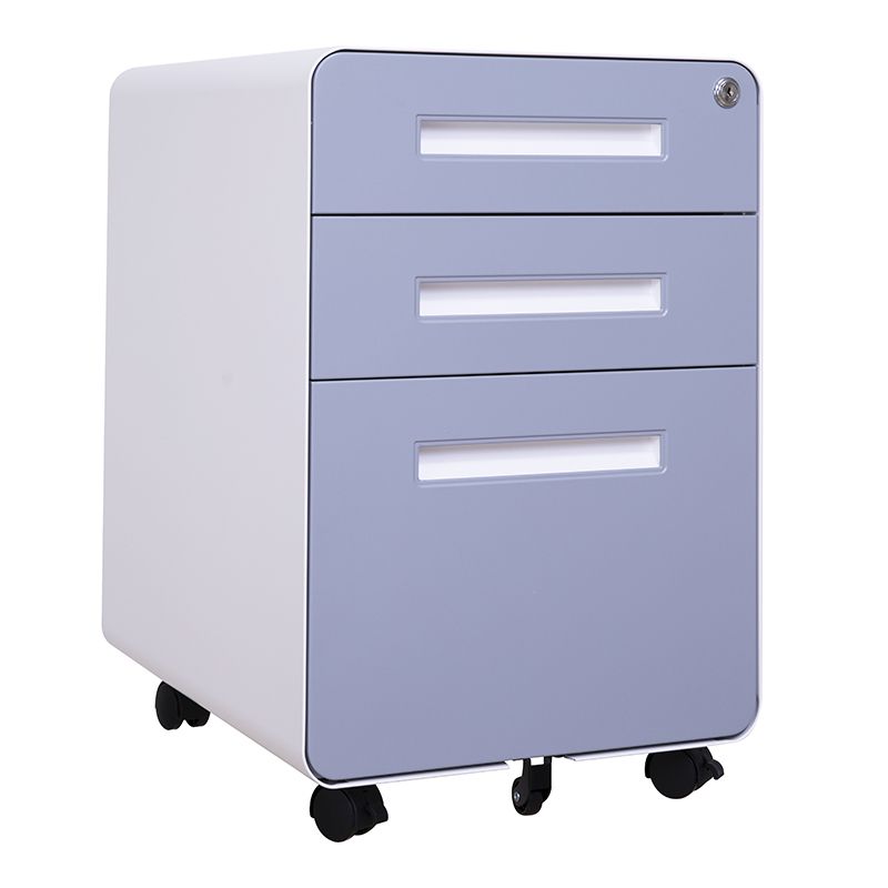 圓弧灰麵板（bǎn）白扣手活動櫃（guì）