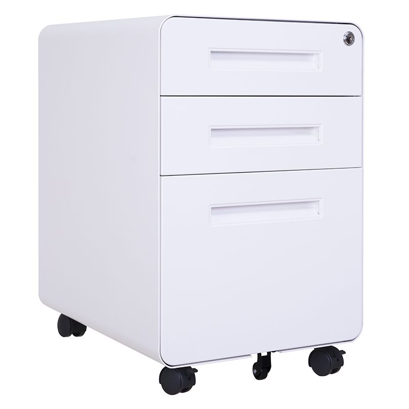 圓（yuán）弧（hú）白（bái）麵板（bǎn）白扣手活動櫃